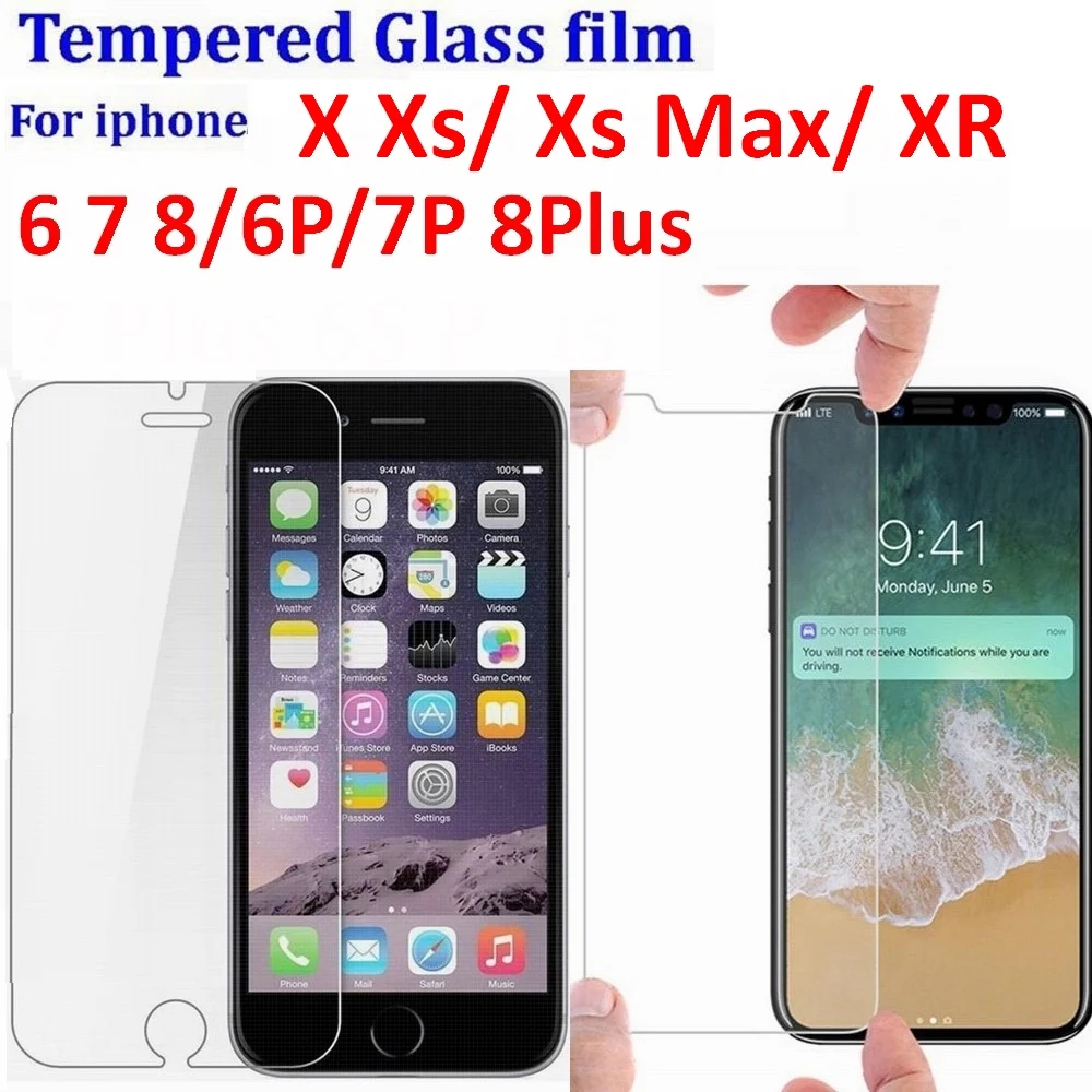 

9H 0.3MM Premium Explosion Proof Tempered Glass Screen Protector flim For iPhone X Xs Max XR 8 7 6S 6 plus 5S 5C