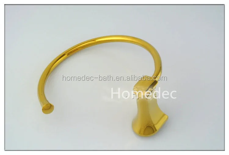 
Modern Design Bathroom Accessories Brass Gold Plated Towel Ring 