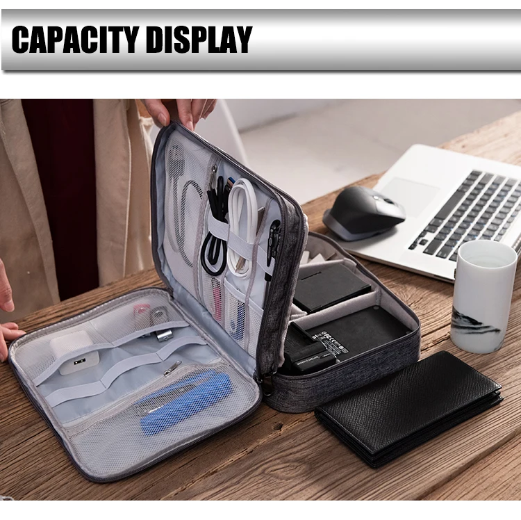 3-layer Multi-functional Digital Storage Bag Electronic Accessories ...
