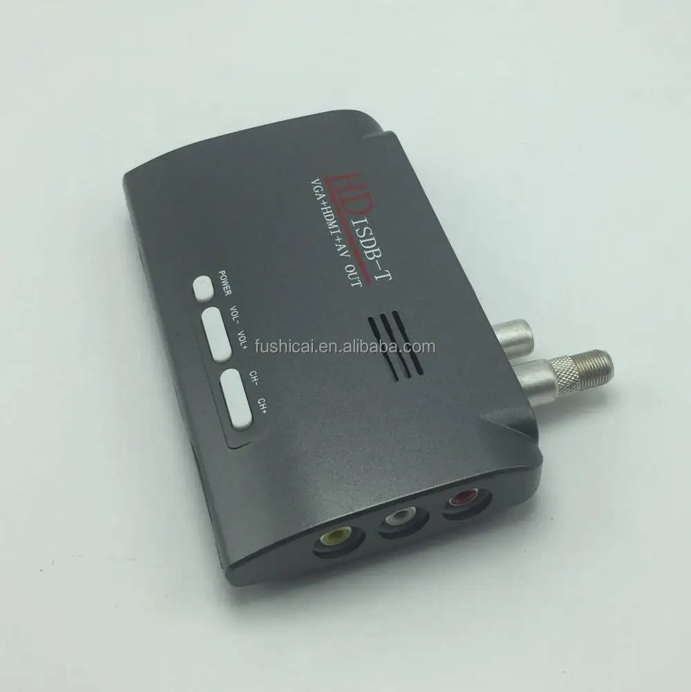 Factory price VGA tv tuner box monitor HD ISDB-T VGA+HD-MI+AV OUT tv tuner set top box