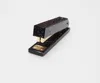 Black color acrylic plastic office stapler school stationery golden hardware supplies