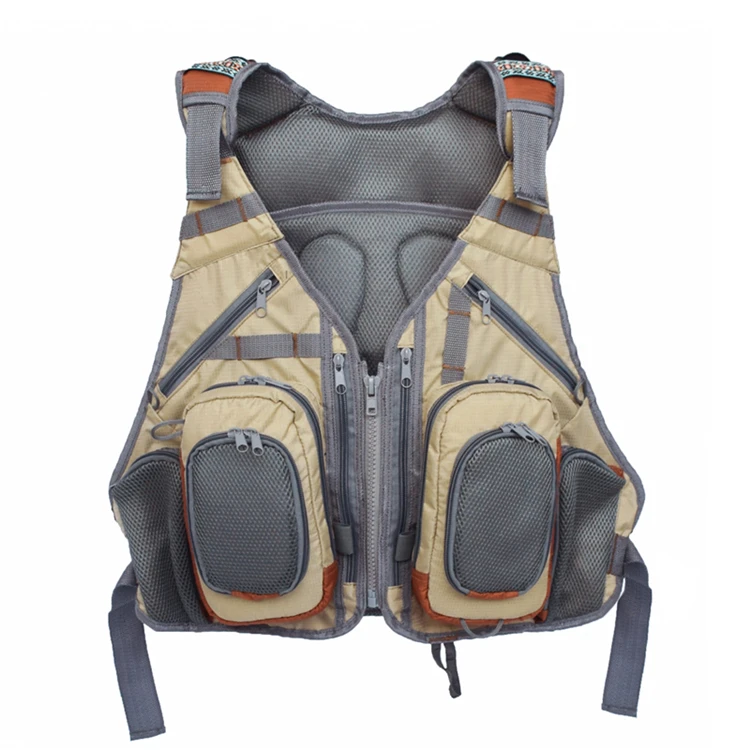 

Adjustable Custom Logo Wear-resistant Khaki Breathable Cheap Fly Fishing Vest Pack for Men and Women