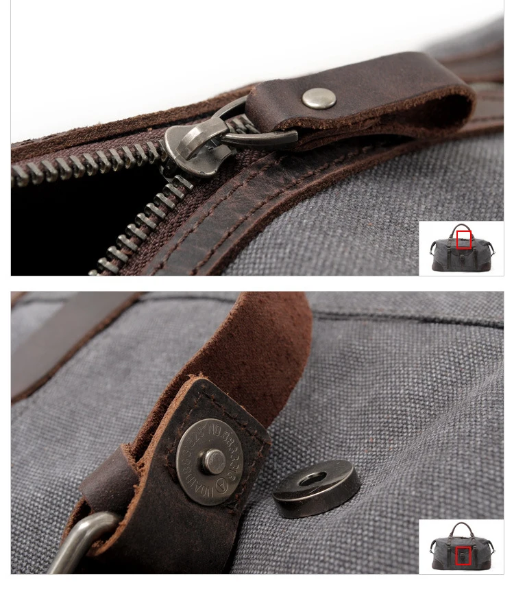 2018 latest design vintage large capacity canvas leather traveling luggage duffle weekender overnight men bag holdall