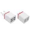 Wholesale Universal 4 Ports USB Charger EU US Plug 5V 2.1A LED Light Wall Travel Mobile Phone Chargers