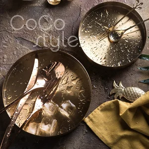 Image of Cocostyles bespoke ins modern godern round brass serving tray for home decor