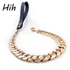 Non-corrosion Metal Stainless Steel Big Bulldog Chain Rose Gold Cuban Links Dog Chain Leash