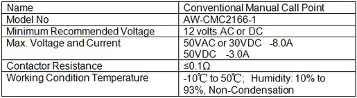 Emergency break glass type conventional fire alarm manual call point