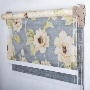Light transmission and shading double roller blinds for door or window