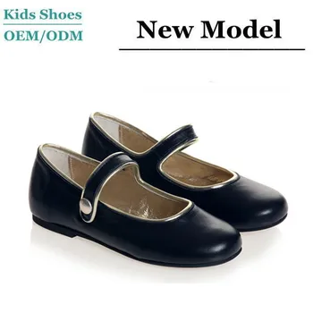 girls navy leather shoes
