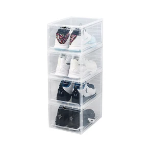 Image of foldable plastic magnetic shoe storage box