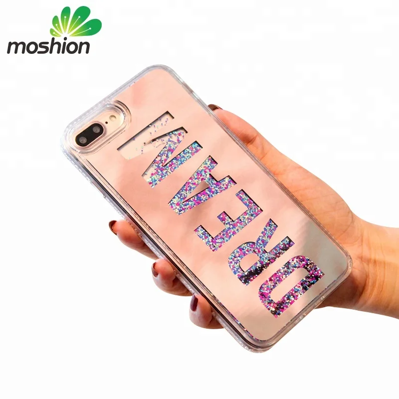 Luxury Dream Mirror Liquid Glitter Quicksand Phone Case For iPhone 6/6s , for iPhone 7/8 cover, for 7/8plus case