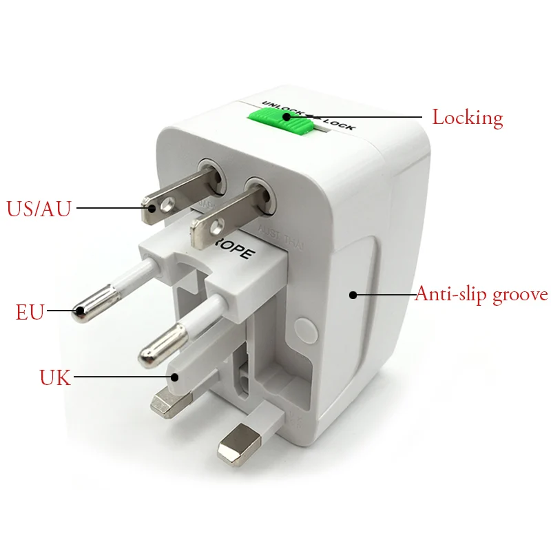 Worldwide All in One universal au euro us uk electrical plug travel charger adapter with usb port