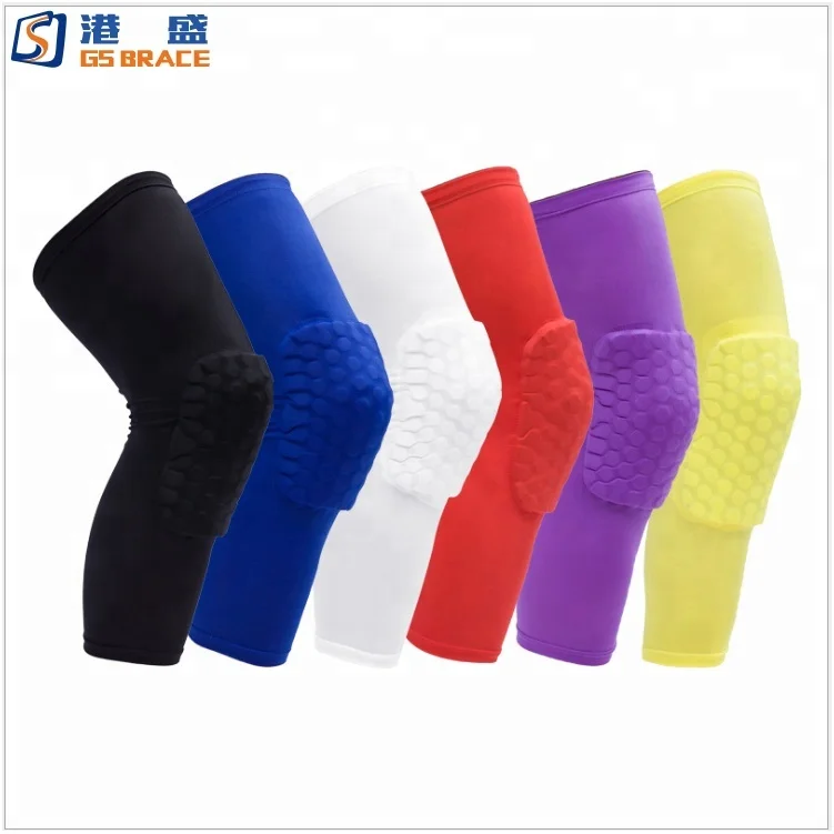 

Hex Honeycomb Breathable Crashproof Fitness Athletics Knee Pads Compression Effective Leg Support Sleeve for Basketball&Football, Black;blue;red;grey;yellow