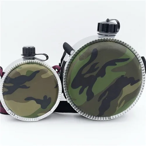 All Back Wholesale Round Canteen Plastic Water Bottle With Adjustable