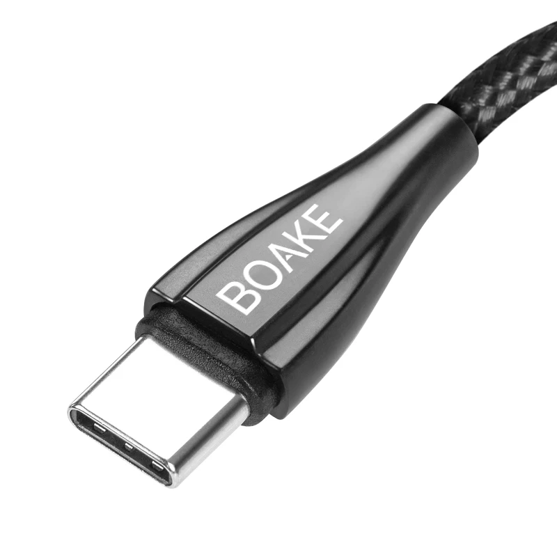 

wholesale soft type-c usb cable high speed charging cable usb for huawei, Black