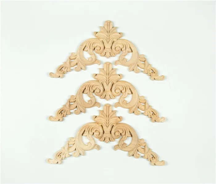 Classic Shell and Scroll Pediment solid wood onlay