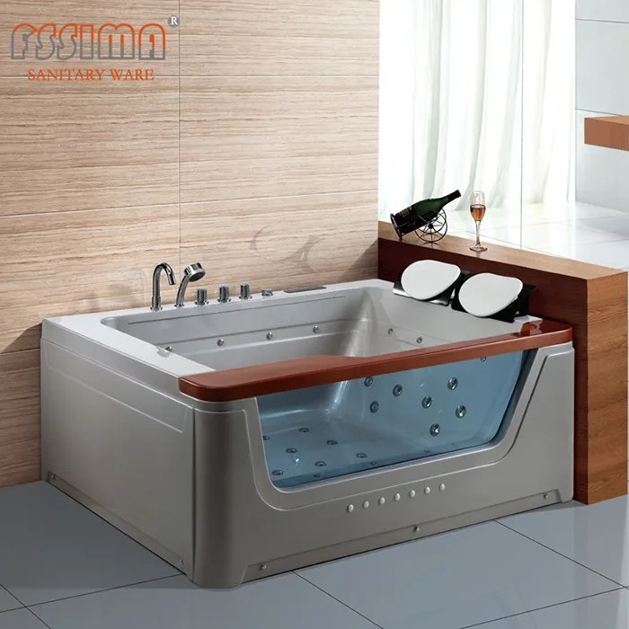 Luxury Acrylic Free Standing Massage Air Jet Bathtub Large Square Bath ...