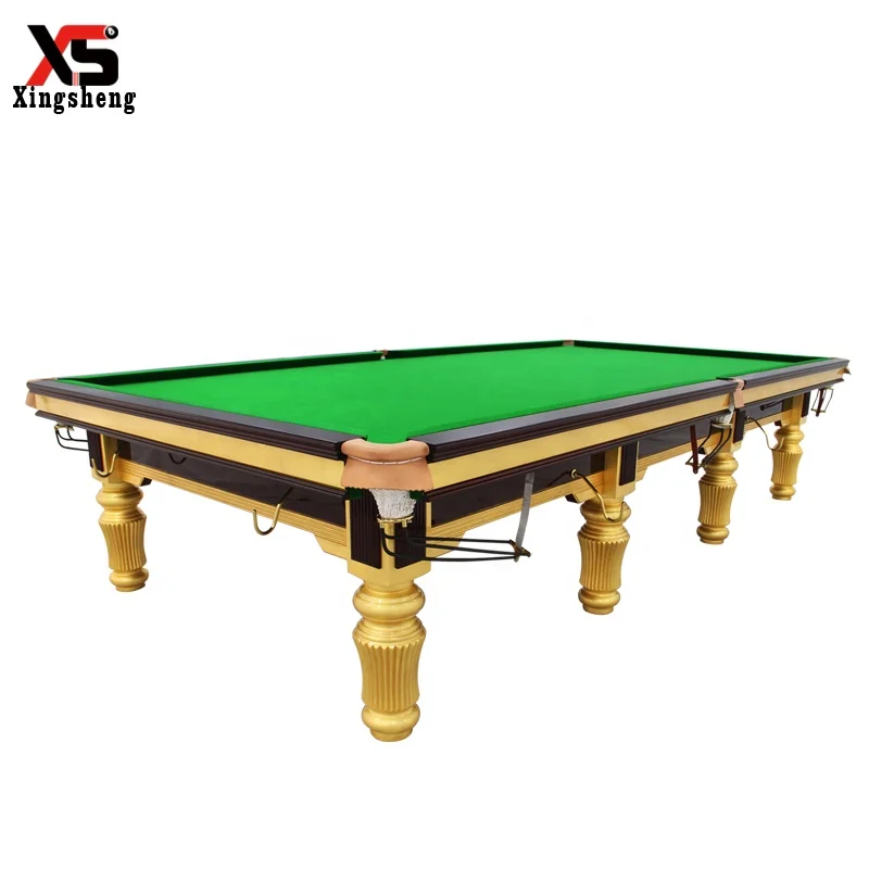 

Classic 12ft Snook Pool Table Billiards Snooker Tables, Galden/white/champagne/redwood