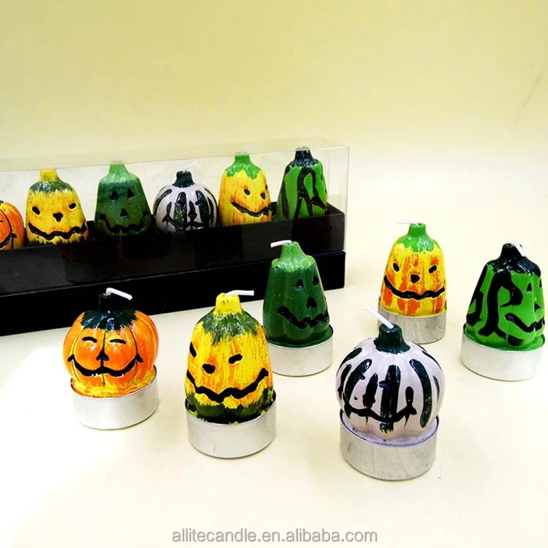 
Carved Decoration Pumpkin Shaped Halloween Candles 