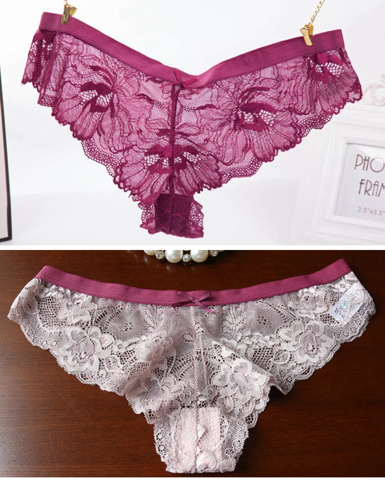 Custom Women Sexy See Through Panties Lace Full Briefs Lace Knickers ...