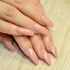 24pcs/kit Nude Pink Fake Nails Shiny Surface Pointed Acrylic Nail Tips Easily Decorate Your Fingers DIY Material 155P