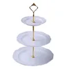 Luxury White Ceramic Porcelain 3-layer Custom Cake Stand For Wedding