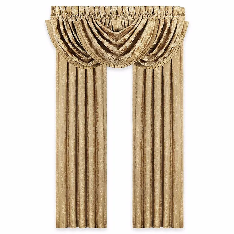 Wholesale Luxurious European Style Ready Made Curtains With Valance