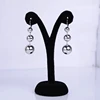 Wholesale High Quality Long Metal Silver Round Disco Ball Bead Tassel Drop Earrings for Girls