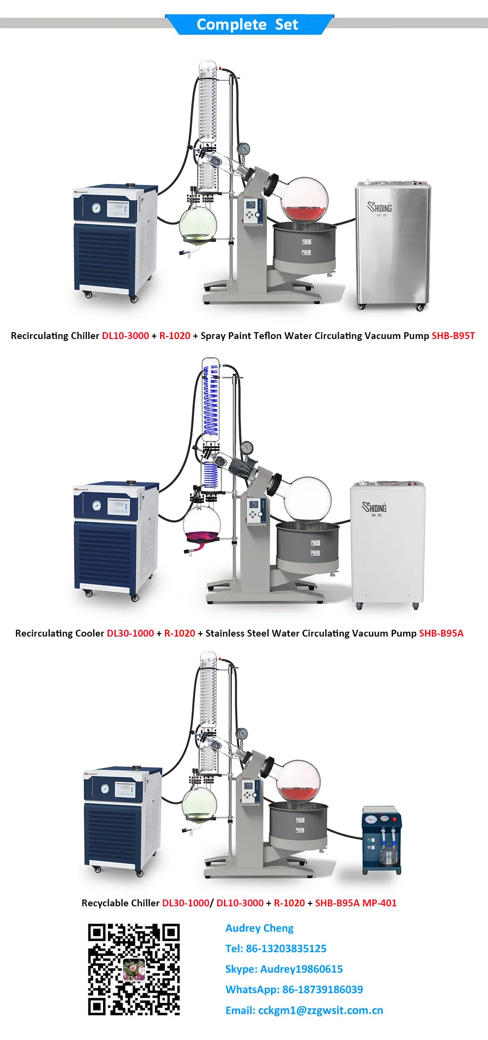 Continuous Receiving 20liter Lab Scale Rotary Evaporator With Chiller