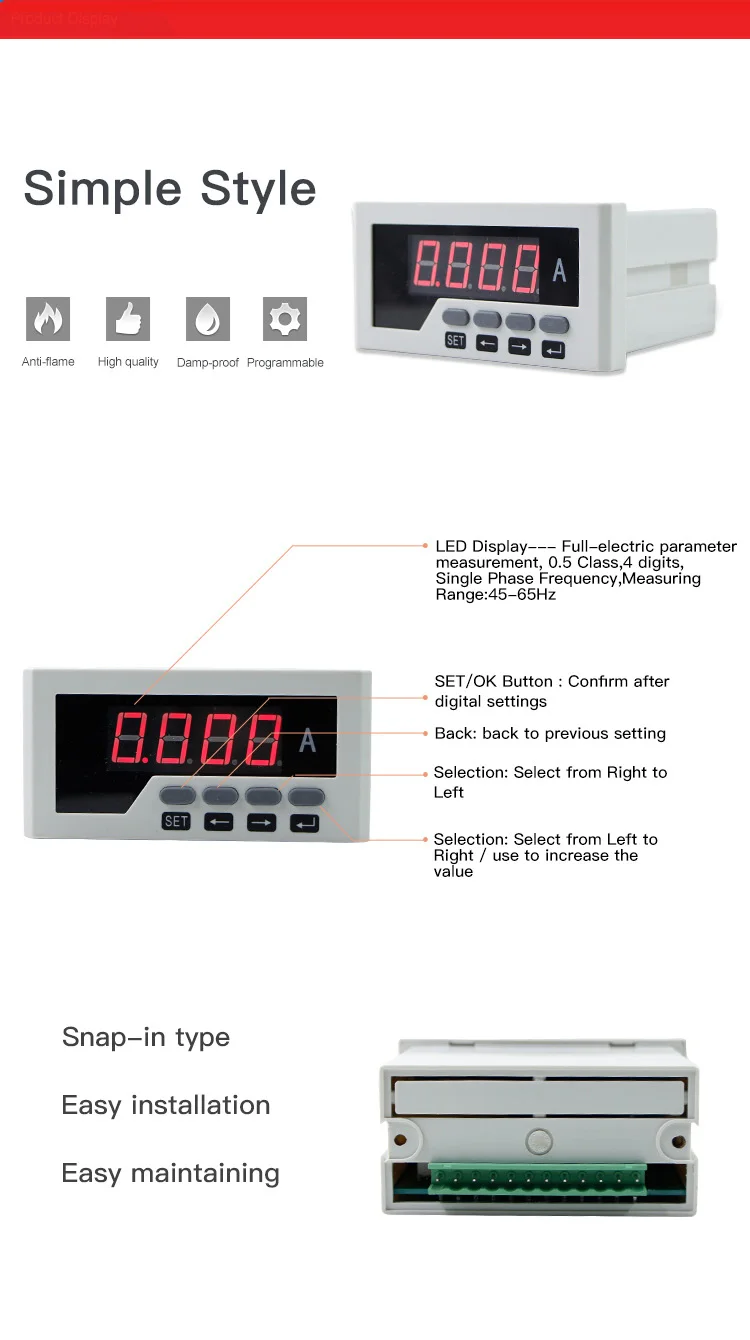 Intelligent Single Phase Alarm Ac Ammeter With 420ma Output Buy