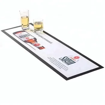 Custom Logo Blank Rubber Bar Spill Counter Mat Rubber Beer Bar