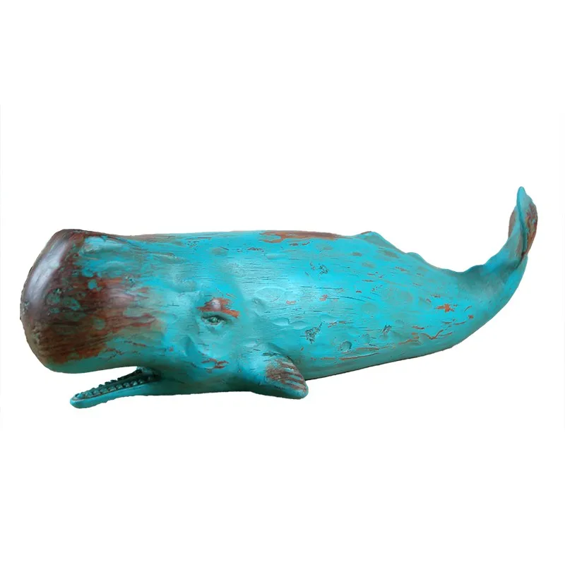 Resin Hand-Painted Ocean Series Cetacean Figure Sperm Whale Sculpture for Home Decor factory