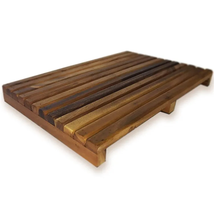 Acacia Wood Bath Mat Low Price Wholesale Indoor Non Slip Bathroom Bath