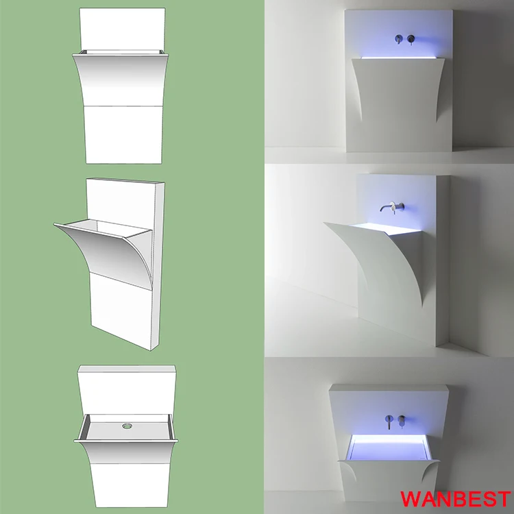 Cheap Artificial Stone Kitchen Vessel Sink Countertop Hotel Bathroom Face Wash Basin