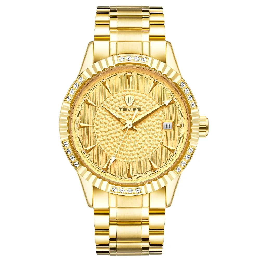 

TEVISE T629A Fashion Stainless Steel Watches Men Luxury Brand Gold Automatic Mechanical Watch
