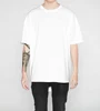Wholesale china drop shipping front straight back scoop bottom t shirt fashion white custom longline t shirt