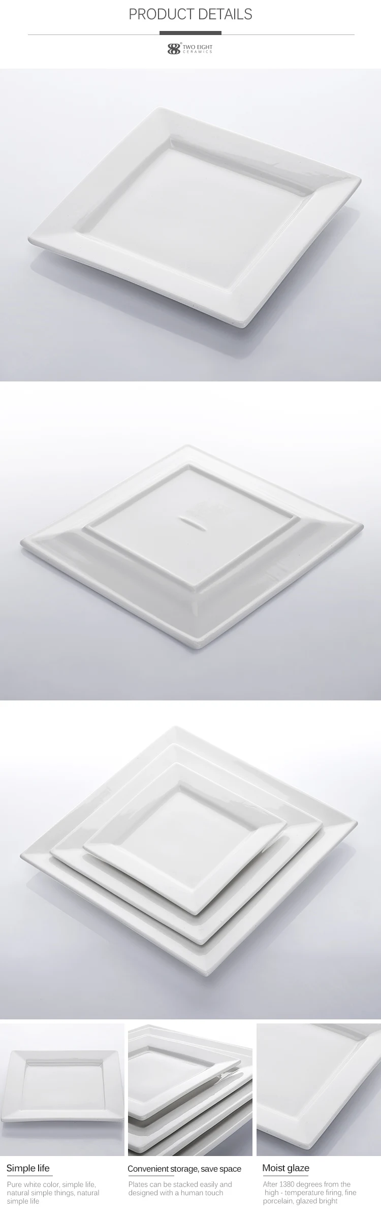 White Square Wholesale Dinner Plates,Cheap White Dinner Plates For