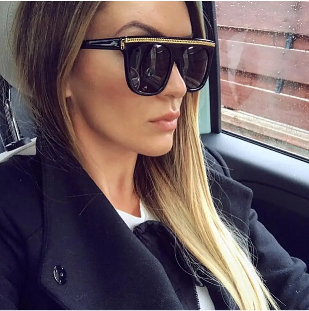 

140 Dvacaman 2018 Fashion big frame sunglasses chains metal glasses men and women Christmas Valentine's day women men lady, As picture