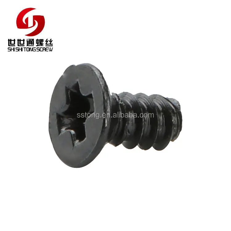 
M1 M2 Small Screw Flat Head Phillips Carbon Steel Black Zinc SSD Screws 