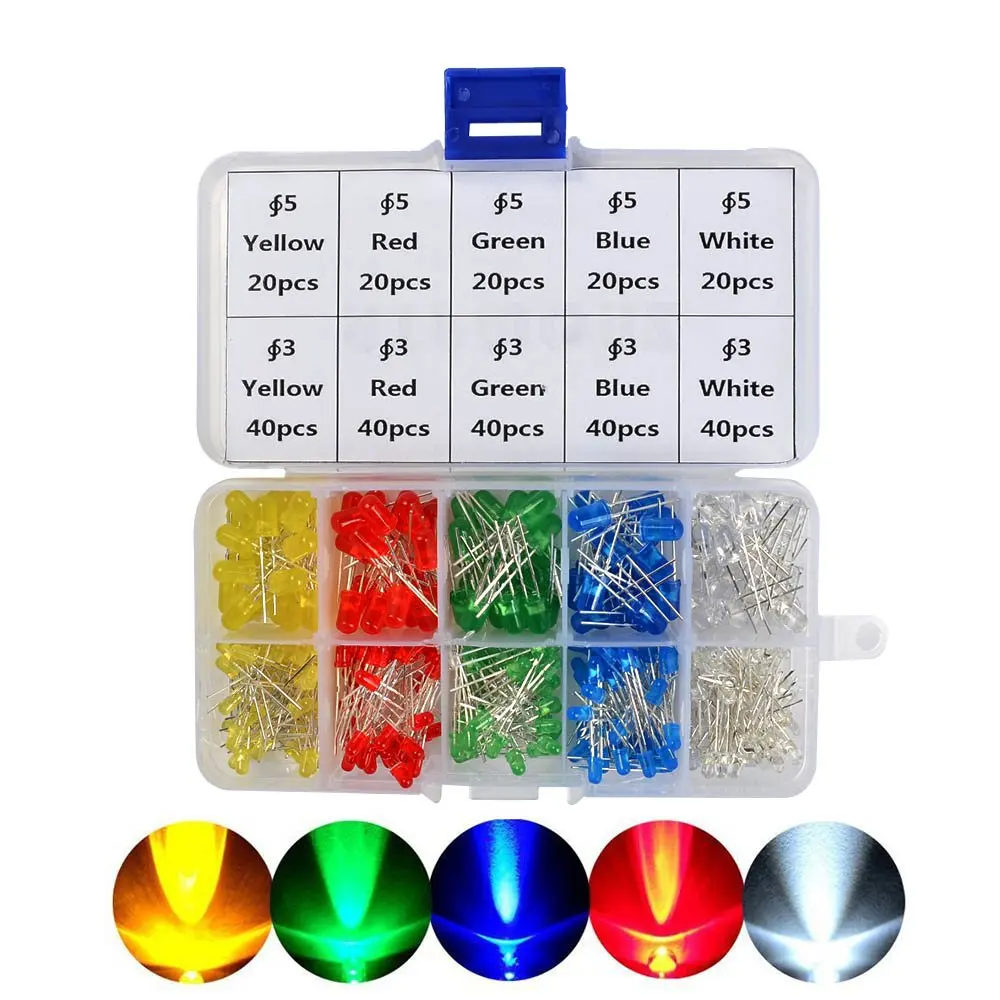 10mm-White 50Pcs Pre Wired DC 9-12V 3mm 5mm 10mm LED Light Diodes Bulb Lamp for DIY Manual Model Toy Decoration White/&Red/&Blue/&Green