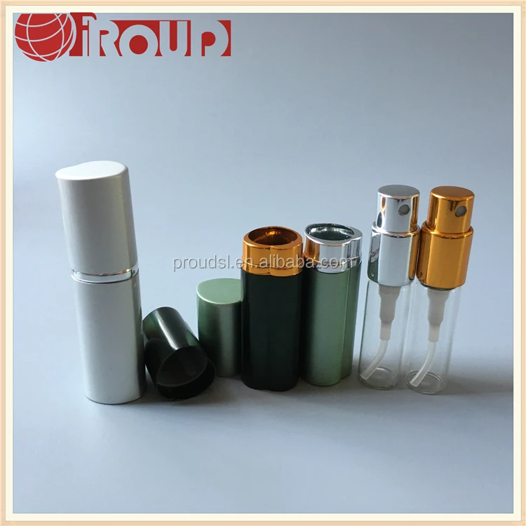 
5ML Aluminum heart shaped mini travel perfume atomizer 