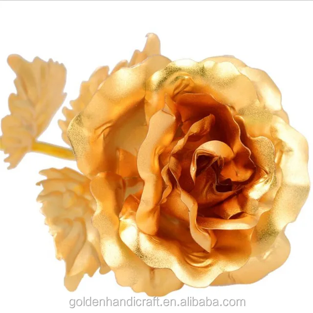 Customized Gift Box 24K Gold Rose Flower Artificial Golden Roses