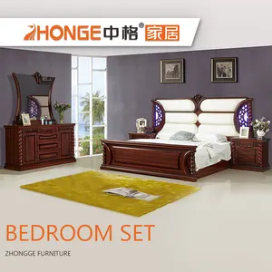 Royal Furniture Mdf Wood American Antique Cream Dark Wood King Size Vintage Bedroom Furniture Set