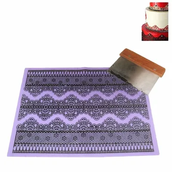 Large Impression Cake Lace Mats Silicone Lace Mould Fondant Cake