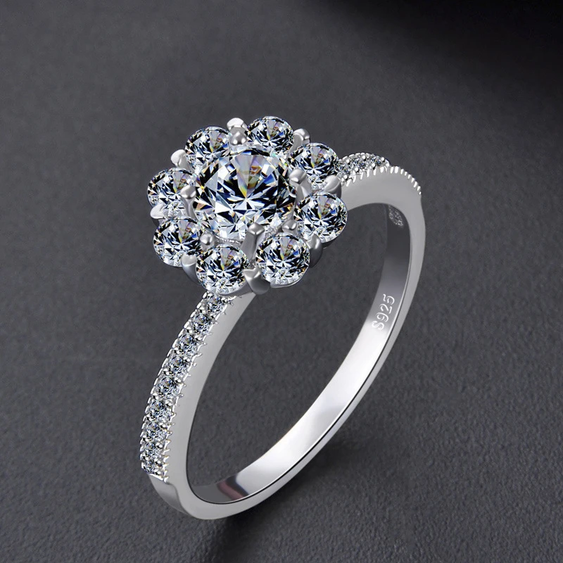 

rings jewelry women 925 sterling silver engagement moissanite diamond ring