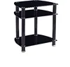living room convenient small black tempered glass TV shelf TV table