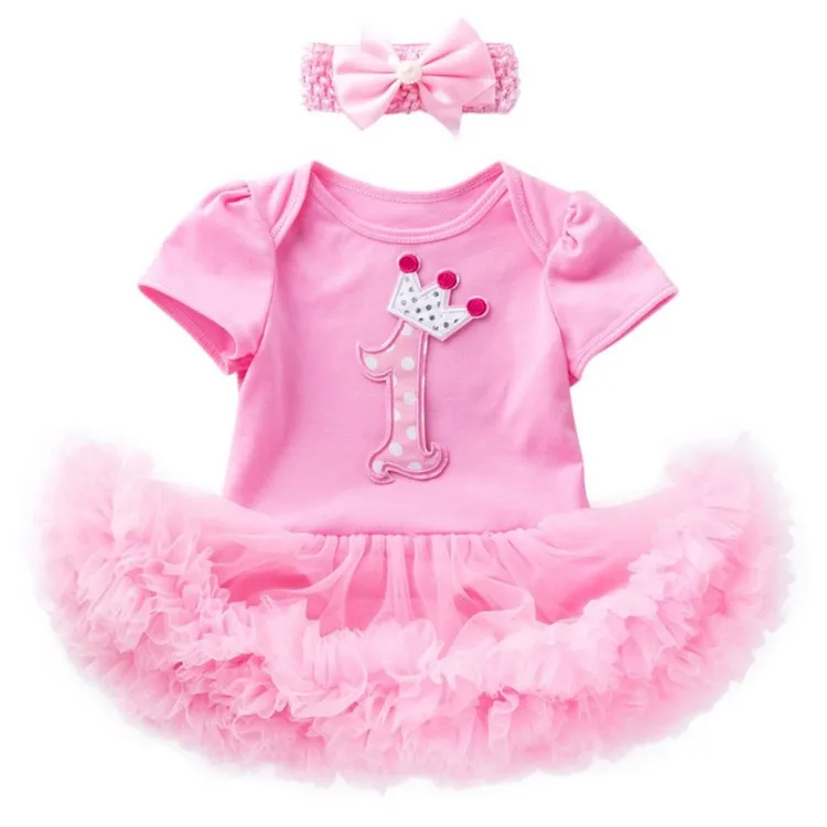 

Summer Fashion Infant Dresses Romper With Headband Lace Baby Girl Clothes, N/a