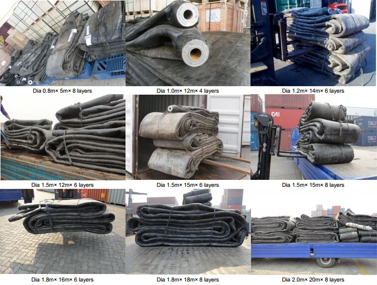 various size rubber airbags loading pictures.jpg