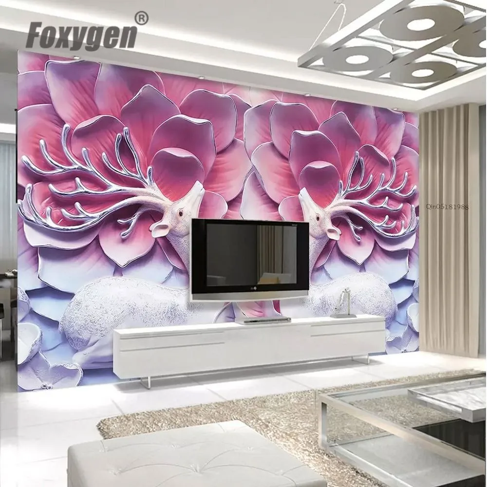 3d Deer Print Modern Wallpaper Home Decoration Adhesive For Living Room  Hotel Wall - Buy 3d Deer Wallpaper,Decoration Wallpaper Home Decoration  Adhesive,Chinese Wallpapre Murals 3d Design Product on 