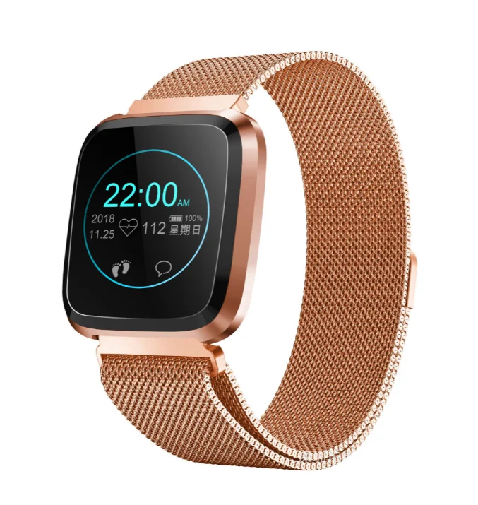 

L18 Smart Watch Heart Rate Blood Pressure Monitor Fitness Tracker Pedometer Bracelet with Stainless Steel Strap for iOS Android, Black;gold;silve